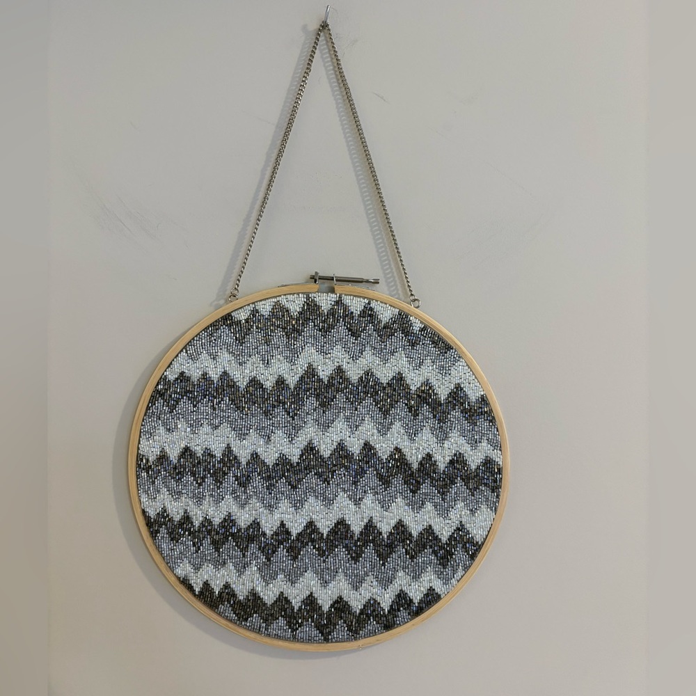 Beaded Chevron Circular Wall Art